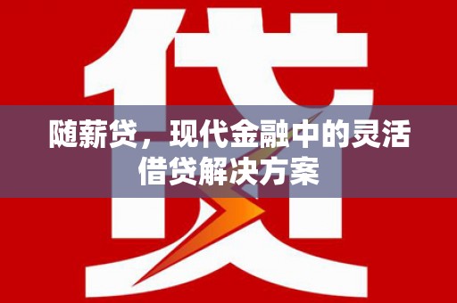 南港随薪贷，现代金融中的灵活借贷解决方案