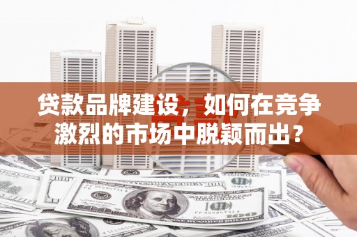 南港贷款品牌建设，如何在竞争激烈的市场中脱颖而出？