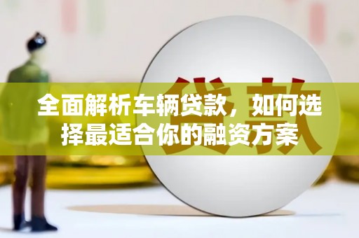 南港全面解析车辆贷款，如何选择最适合你的融资方案