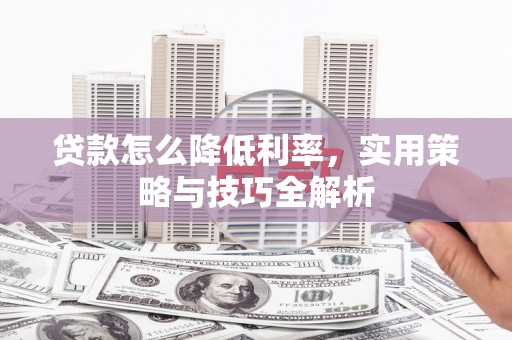 南港贷款怎么降低利率，实用策略与技巧全解析